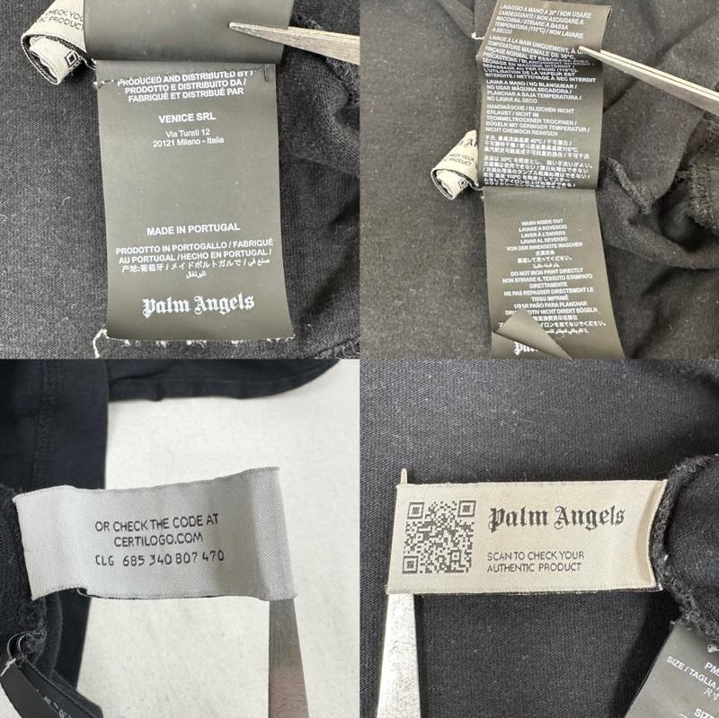 パーム・エンジェルス Palm Angels Tシャツ 長袖 22AW Sprayed Palm Logo Over Tee プリント Tシャツ ロンT PMAB001F22JER003 M 黒 / ブラック / black メンズ USED 古着 中古 50134113