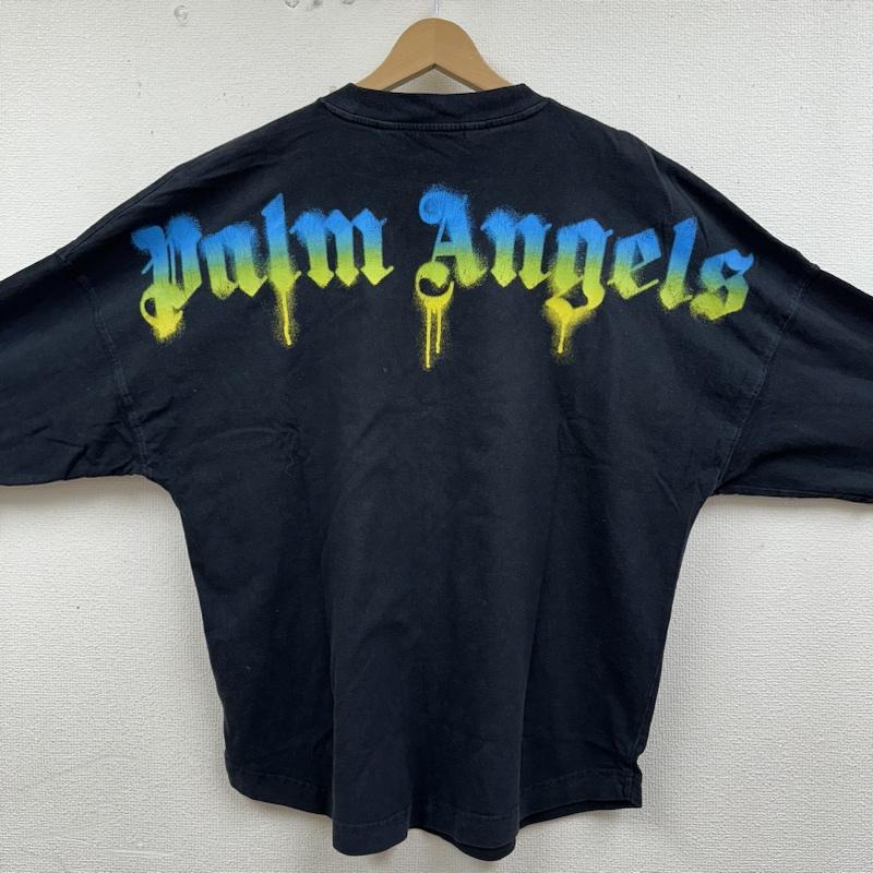 パーム・エンジェルス Palm Angels Tシャツ 長袖 22AW Sprayed Palm Logo Over Tee プリント Tシャツ ロンT PMAB001F22JER003 M 黒 / ブラック / black メンズ USED 古着 中古 50134113