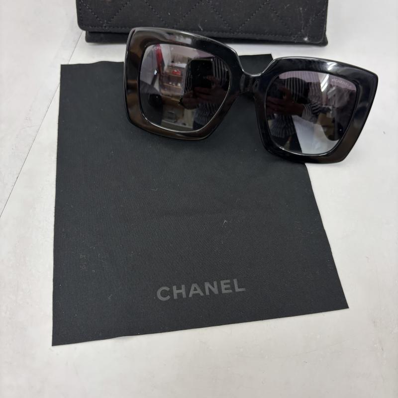 シャネル CHANEL めがね・サングラス サングラス サングラス5474 Q A ロゴ スクエア メガネ 5474-Q - 白 / ホワイト / white X 黒 / ブラック / black レディース USED 古着 中古 50134131