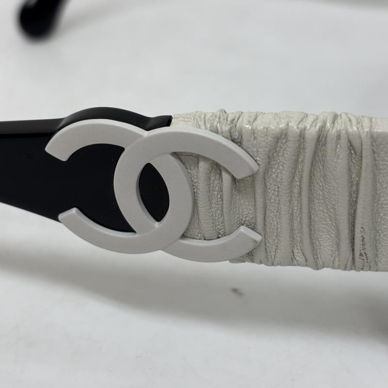 シャネル CHANEL めがね・サングラス サングラス サングラス5474 Q A ロゴ スクエア メガネ 5474-Q - 白 / ホワイト / white X 黒 / ブラック / black レディース USED 古着 中古 50134131