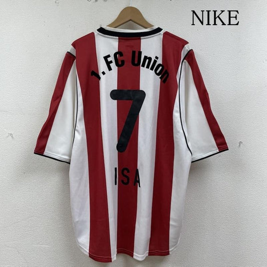 ナイキ NIKE カットソー 半袖 1 FCウニオン ベルリン ホーム サッカー ゲーム シャツ 00 - 01 XL ロゴ、文字 X プリント 白 / ホワイト / white X 黒 / ブラック / black X 赤 / レッド / red メンズ USED 古着 中古 50134192