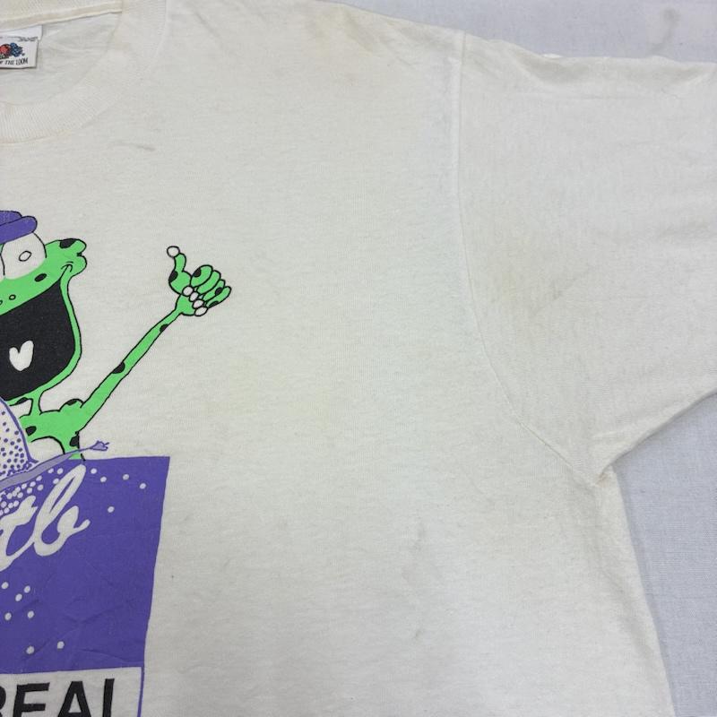 ヴィンテージ VINTAGE Tシャツ 半袖 FRUIT OF THE LOOM シングルステッチ カナダ製 90 s キャラクター Tシャツ XL プリント X キャラクター 白 / ホワイト / white X 黄緑 / イエローグリーン / X 紫 / パープル / purple X 黒 / ブラック / black メンズ USED 古着 中古 50134218