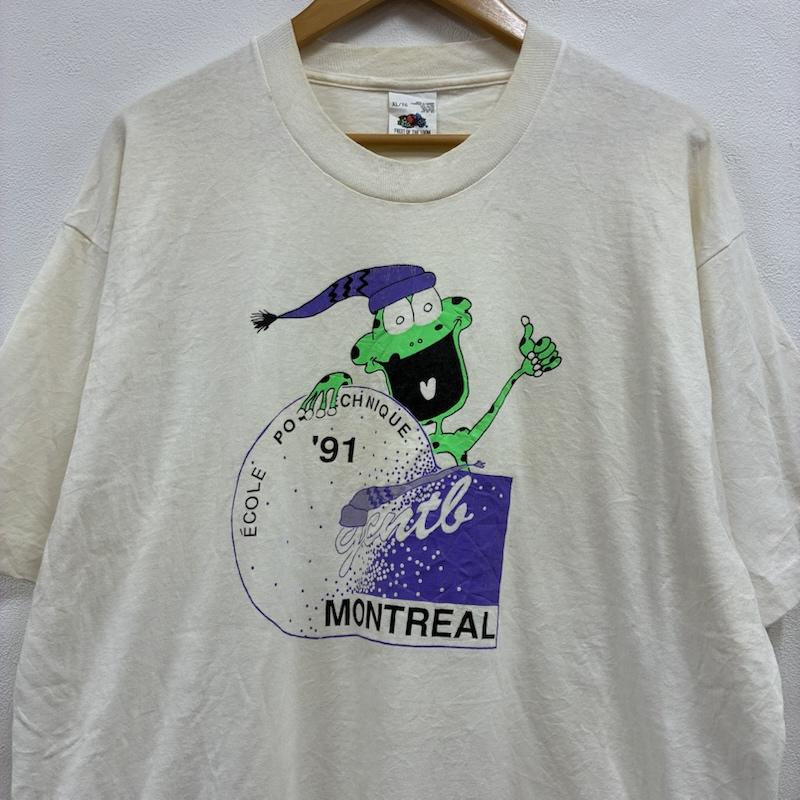 ヴィンテージ VINTAGE Tシャツ 半袖 FRUIT OF THE LOOM シングルステッチ カナダ製 90 s キャラクター Tシャツ XL プリント X キャラクター 白 / ホワイト / white X 黄緑 / イエローグリーン / X 紫 / パープル / purple X 黒 / ブラック / black メンズ USED 古着 中古 50134218