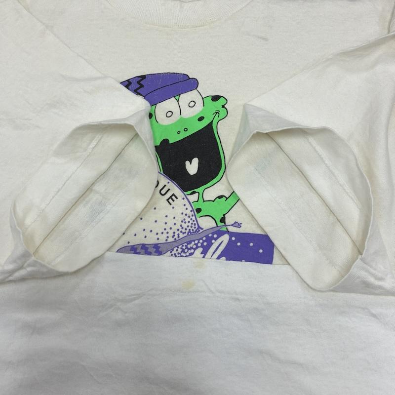 ヴィンテージ VINTAGE Tシャツ 半袖 FRUIT OF THE LOOM シングルステッチ カナダ製 90 s キャラクター Tシャツ XL プリント X キャラクター 白 / ホワイト / white X 黄緑 / イエローグリーン / X 紫 / パープル / purple X 黒 / ブラック / black メンズ USED 古着 中古 50134218