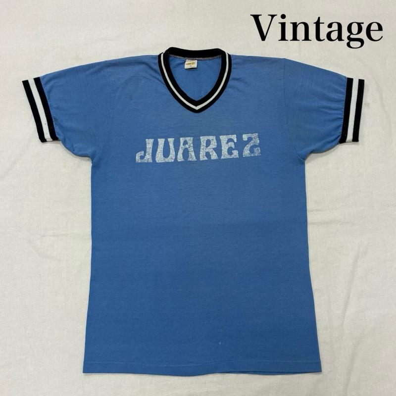 ヴィンテージ VINTAGE Tシャツ 半袖 RUSSELL Athletics アメリカン フットボール USA製 シングルステッチ リンガー Tシャツ M ロゴ、文字 X プリント 水色 / ライトブルー / X 白 / ホワイト / white X 紺 / ネイビー / navy メンズ USED 古着 中古 50134222