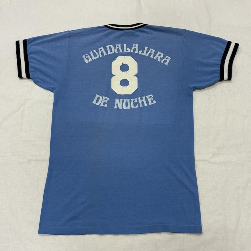 ヴィンテージ VINTAGE Tシャツ 半袖 RUSSELL Athletics アメリカン フットボール USA製 シングルステッチ リンガー Tシャツ M ロゴ、文字 X プリント 水色 / ライトブルー / X 白 / ホワイト / white X 紺 / ネイビー / navy メンズ USED 古着 中古 50134222