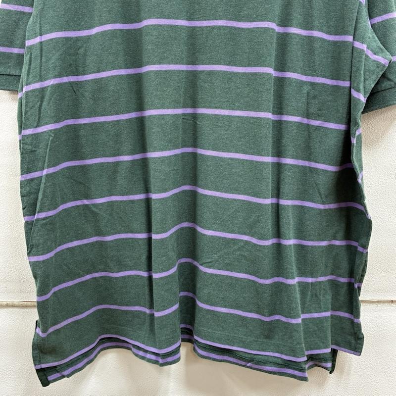 ポロバイラルフローレン Polo by RALPH LAUREN ポロシャツ 半袖 90 s ペルー製 ボーダー 半袖 ポロシャツ ポニー 刺繍 ビッグサイズ 2XLT TALL XXL ワンポイント X ロゴ、文字 X 刺繍 緑 / グリーン / green X 紺 / ネイビー / navy メンズ USED 古着 中古 50134234