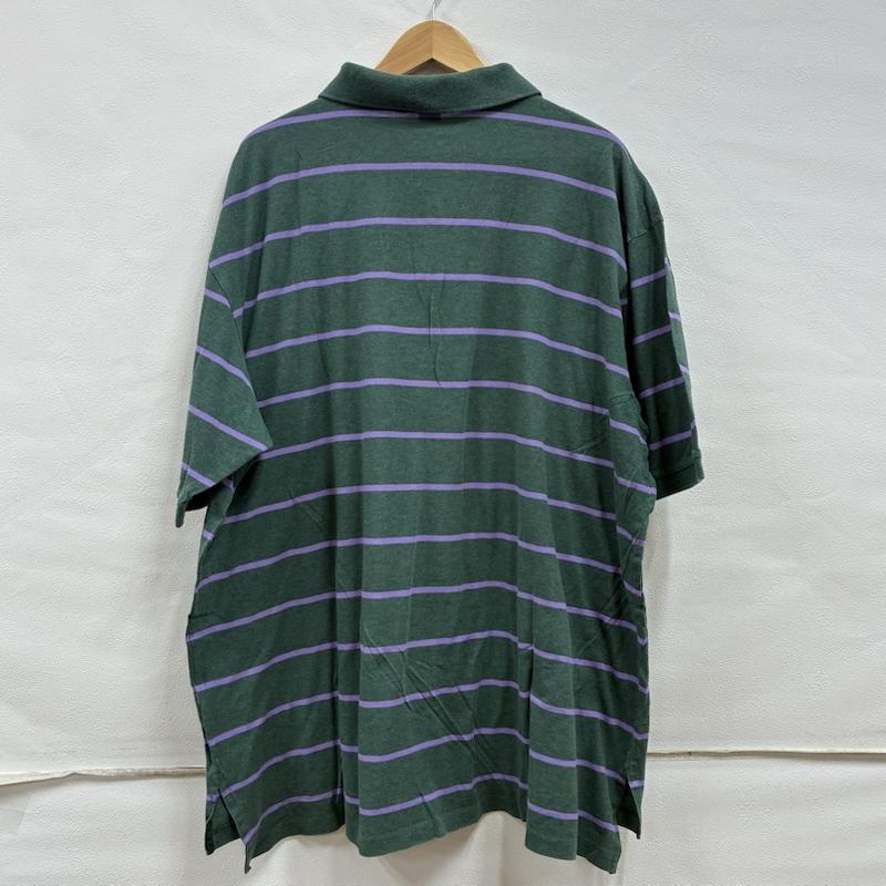 ポロバイラルフローレン Polo by RALPH LAUREN ポロシャツ 半袖 90 s ペルー製 ボーダー 半袖 ポロシャツ ポニー 刺繍 ビッグサイズ 2XLT TALL XXL ワンポイント X ロゴ、文字 X 刺繍 緑 / グリーン / green X 紺 / ネイビー / navy メンズ USED 古着 中古 50134234