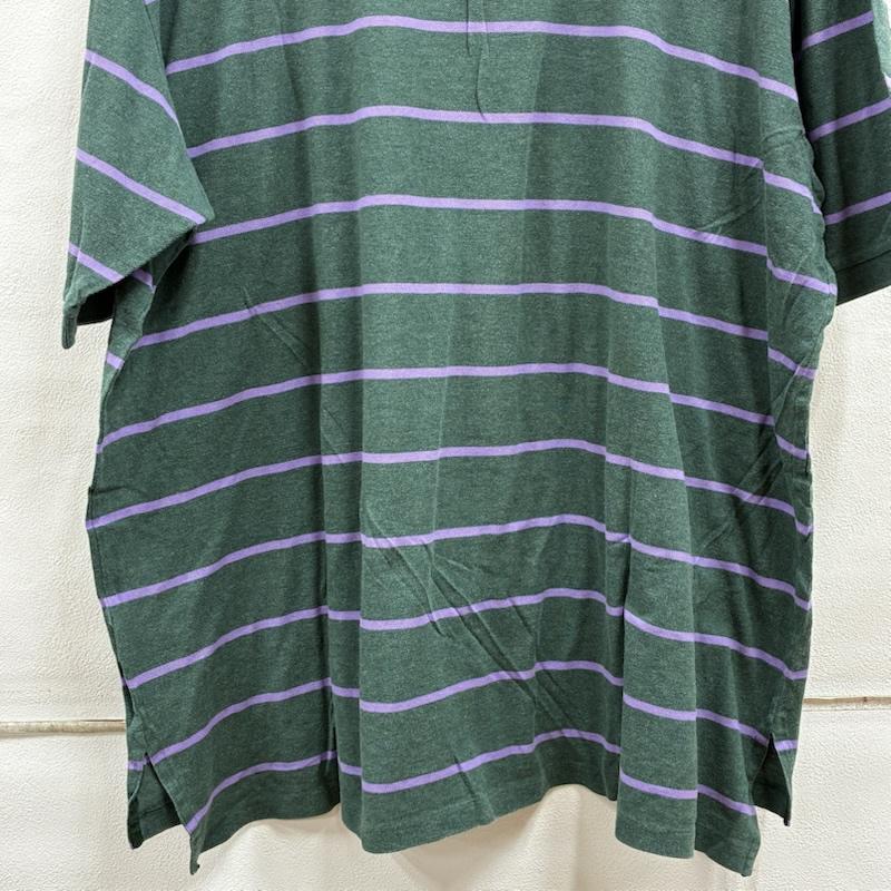 ポロバイラルフローレン Polo by RALPH LAUREN ポロシャツ 半袖 90 s ペルー製 ボーダー 半袖 ポロシャツ ポニー 刺繍 ビッグサイズ 2XLT TALL XXL ワンポイント X ロゴ、文字 X 刺繍 緑 / グリーン / green X 紺 / ネイビー / navy メンズ USED 古着 中古 50134234