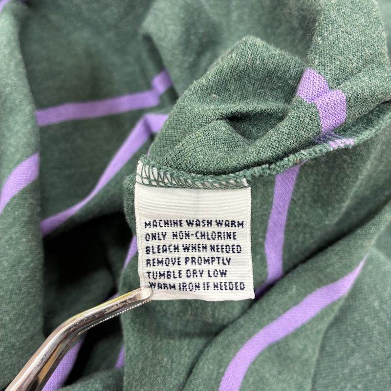 ポロバイラルフローレン Polo by RALPH LAUREN ポロシャツ 半袖 90 s ペルー製 ボーダー 半袖 ポロシャツ ポニー 刺繍 ビッグサイズ 2XLT TALL XXL ワンポイント X ロゴ、文字 X 刺繍 緑 / グリーン / green X 紺 / ネイビー / navy メンズ USED 古着 中古 50134234