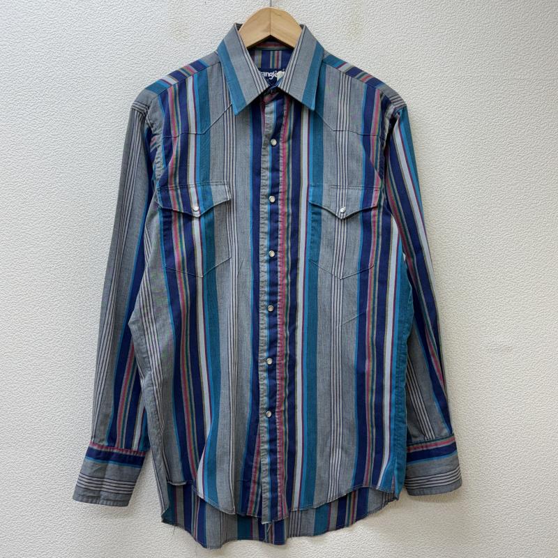ラングラー Wrangler シャツ、ブラウス 長袖 USA製 ビンテージ 襟芯入り ストライプ柄 ウエスタン 長袖シャツ XL メンズ USED 古着 中古 50134253