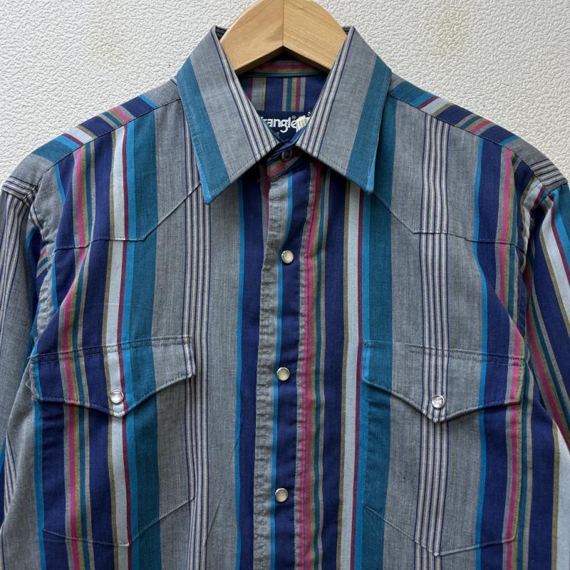 ラングラー Wrangler シャツ、ブラウス 長袖 USA製 ビンテージ 襟芯入り ストライプ柄 ウエスタン 長袖シャツ XL メンズ USED 古着 中古 50134253