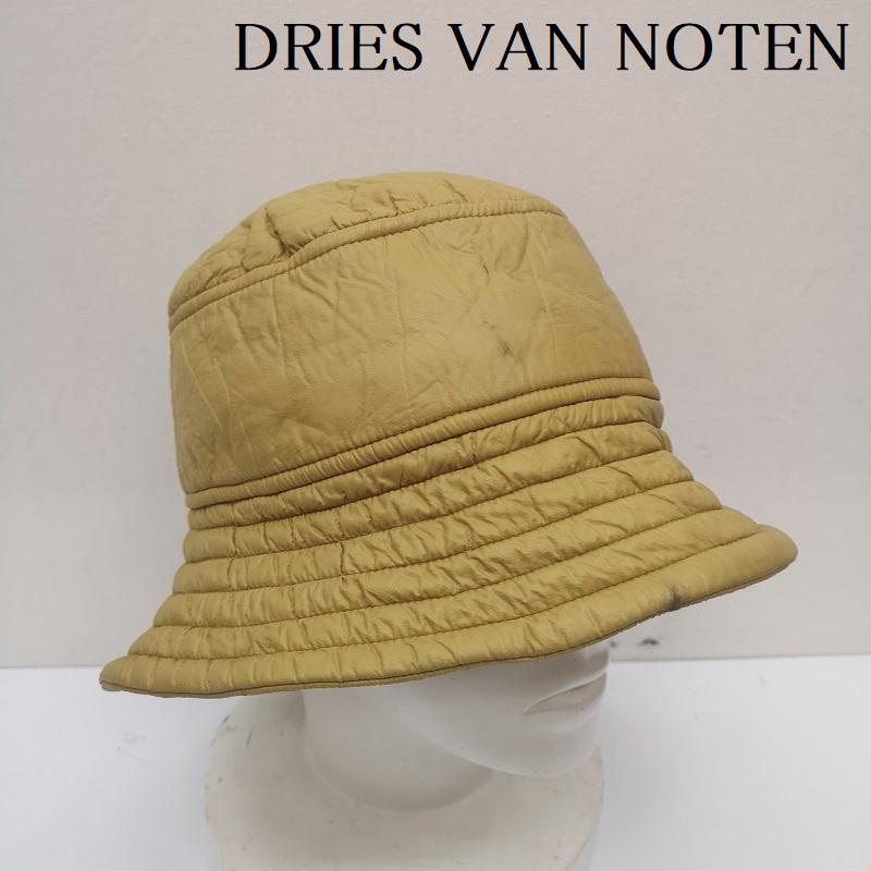 ドリスヴァンノッテン DRIES VAN NOTEN 帽子 ハット トップステッチ 中綿 ナイロン バケット ハット M/L - 黄 / イエロー / yellow メンズ USED 古着 中古 50134286