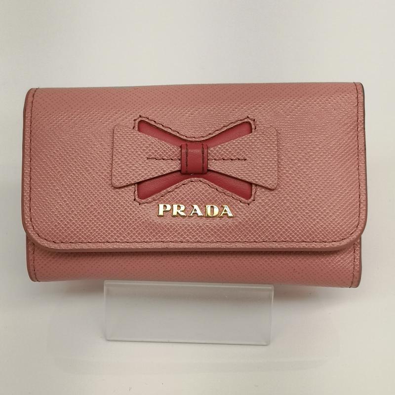プラダ PRADA キーケース キーケース 6連キーケース レザー サフィアーノ フィオッコ リボン - 桃 / ピンク / pink レディース USED 古着 中古 50134298