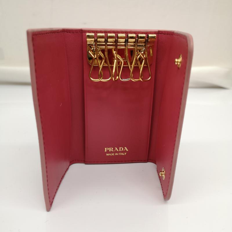 プラダ PRADA キーケース キーケース 6連キーケース レザー サフィアーノ フィオッコ リボン - 桃 / ピンク / pink レディース USED 古着 中古 50134298