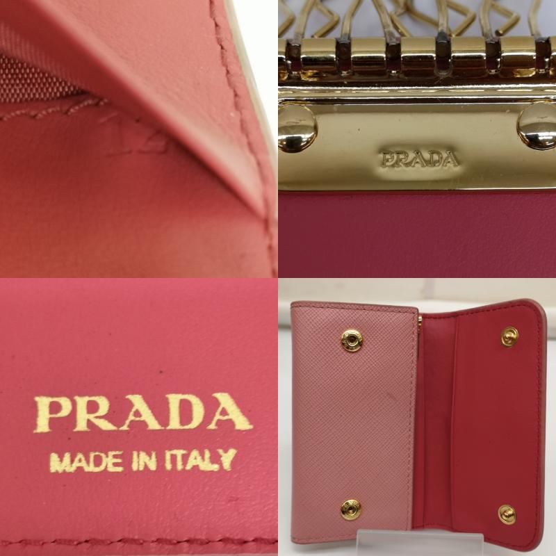 プラダ PRADA キーケース キーケース 6連キーケース レザー サフィアーノ フィオッコ リボン - 桃 / ピンク / pink レディース USED 古着 中古 50134298