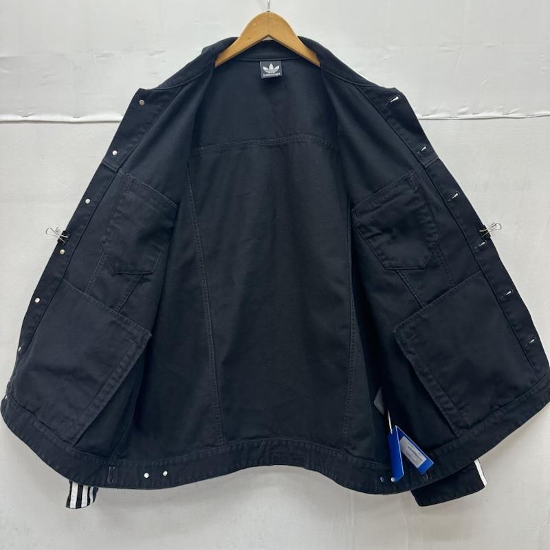 バレンシアガ BALENCIAGA ジャケット、上着 ジャンパー、ブルゾン 23ss adidas クラッシュ ユーズド 加工 サイド ライン デニム ジャケット 724775 TNW54 3 黒 / ブラック / black メンズ USED 古着 中古 50134300