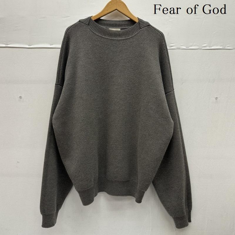 フィアーオブゴッド Fear of God ニット、セーター 長袖 Eternal Merino Knit Crewneck バージン ウール クルー ネック ニット XL 灰 / グレー / gray X ベージュ / ベージュ / beige メンズ USED 古着 中古 50134301