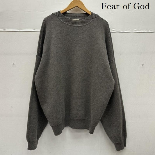 フィアーオブゴッド Fear of God ニット、セーター 長袖 Eternal Merino Knit Crewneck バージン ウール クルー ネック ニット XL 灰 / グレー / gray X ベージュ / ベージュ / beige メンズ USED 古着 中古 50134301