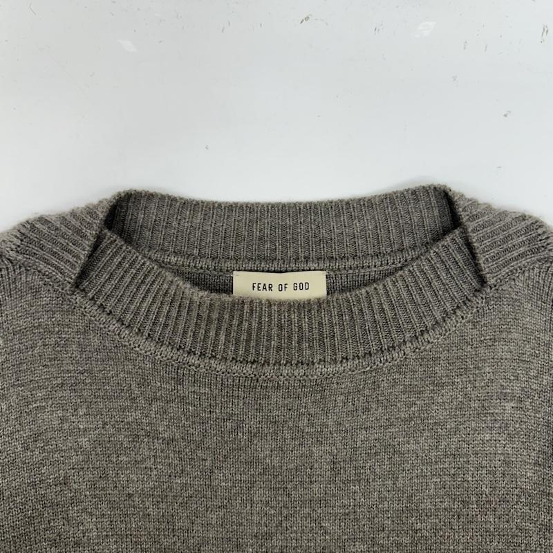 フィアーオブゴッド Fear of God ニット、セーター 長袖 Eternal Merino Knit Crewneck バージン ウール クルー ネック ニット XL 灰 / グレー / gray X ベージュ / ベージュ / beige メンズ USED 古着 中古 50134301