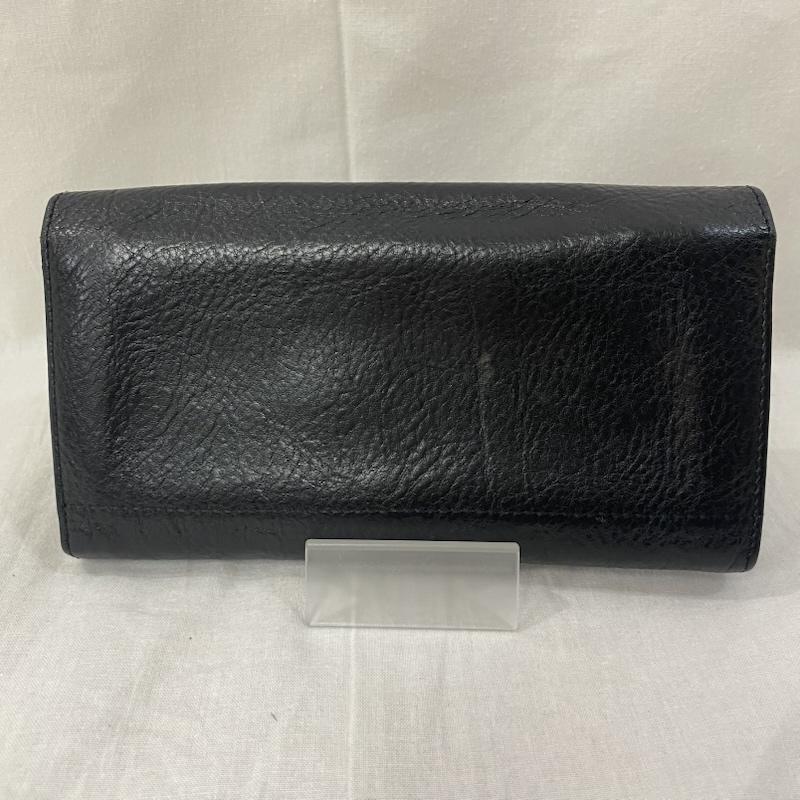 イルビゾンテ IL BISONTE 財布 長財布 LEATHER WALLET レザーウォレット 長財布 black 牛革 ロゴ、文字 黒 / ブラック / black レディース USED 古着 中古 50134319