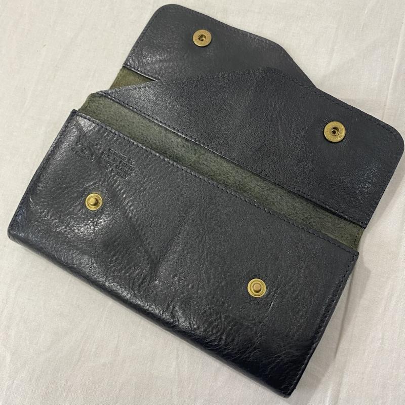 イルビゾンテ IL BISONTE 財布 長財布 LEATHER WALLET レザーウォレット 長財布 black 牛革 ロゴ、文字 黒 / ブラック / black レディース USED 古着 中古 50134319