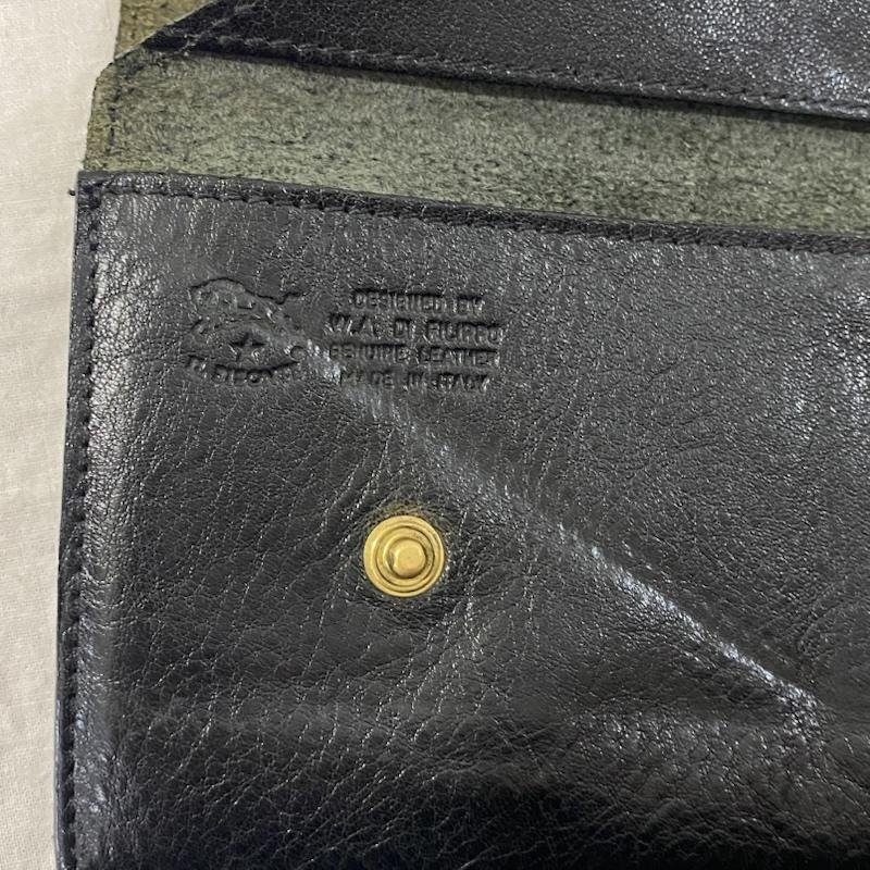 イルビゾンテ IL BISONTE 財布 長財布 LEATHER WALLET レザーウォレット 長財布 black 牛革 ロゴ、文字 黒 / ブラック / black レディース USED 古着 中古 50134319