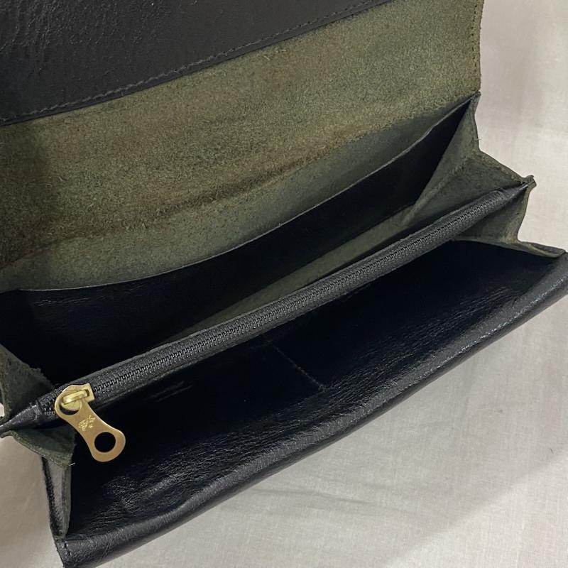 イルビゾンテ IL BISONTE 財布 長財布 LEATHER WALLET レザーウォレット 長財布 black 牛革 ロゴ、文字 黒 / ブラック / black レディース USED 古着 中古 50134319