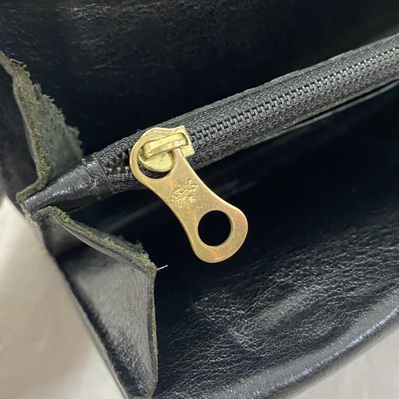 イルビゾンテ IL BISONTE 財布 長財布 LEATHER WALLET レザーウォレット 長財布 black 牛革 ロゴ、文字 黒 / ブラック / black レディース USED 古着 中古 50134319