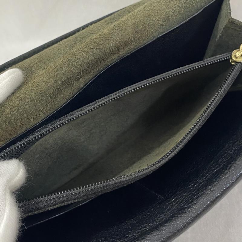 イルビゾンテ IL BISONTE 財布 長財布 LEATHER WALLET レザーウォレット 長財布 black 牛革 ロゴ、文字 黒 / ブラック / black レディース USED 古着 中古 50134319