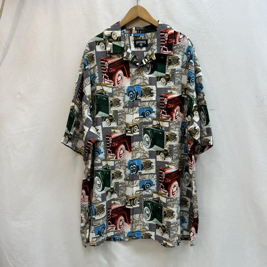 ロカウェア ROCAWEAR シャツ、ブラウス 半袖 クラシックカー 総柄 オープンカラーシャツ 90s 00s XL メンズ USED 古着 中古 50134335