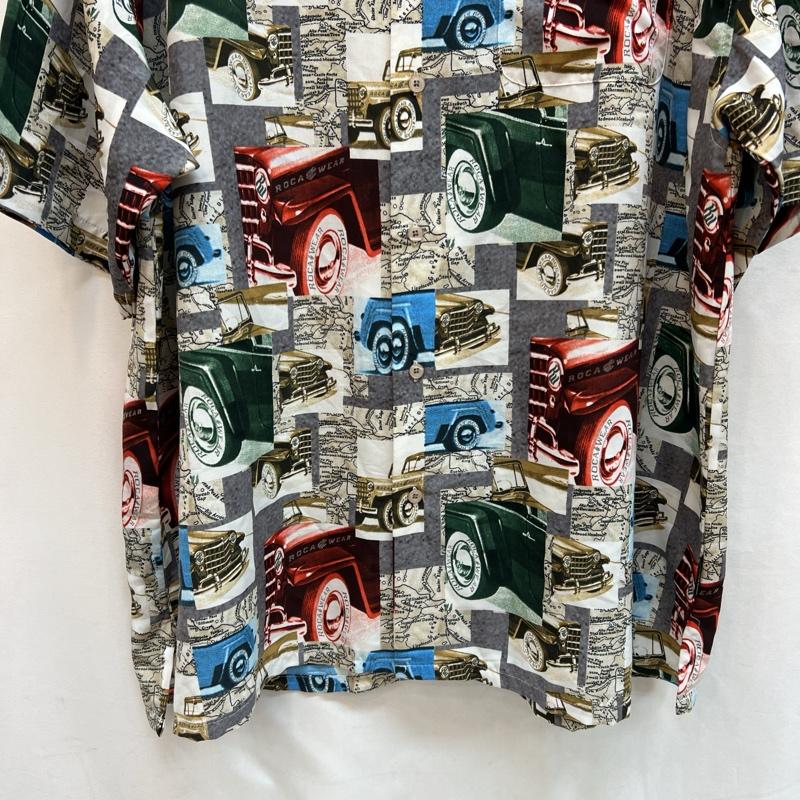 ロカウェア ROCAWEAR シャツ、ブラウス 半袖 クラシックカー 総柄 オープンカラーシャツ 90s 00s XL メンズ USED 古着 中古 50134335