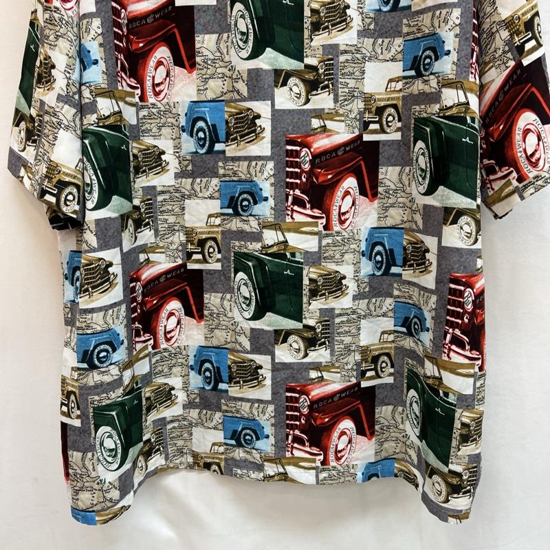 ロカウェア ROCAWEAR シャツ、ブラウス 半袖 クラシックカー 総柄 オープンカラーシャツ 90s 00s XL メンズ USED 古着 中古 50134335