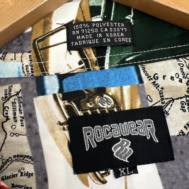 ロカウェア ROCAWEAR シャツ、ブラウス 半袖 クラシックカー 総柄 オープンカラーシャツ 90s 00s XL メンズ USED 古着 中古 50134335