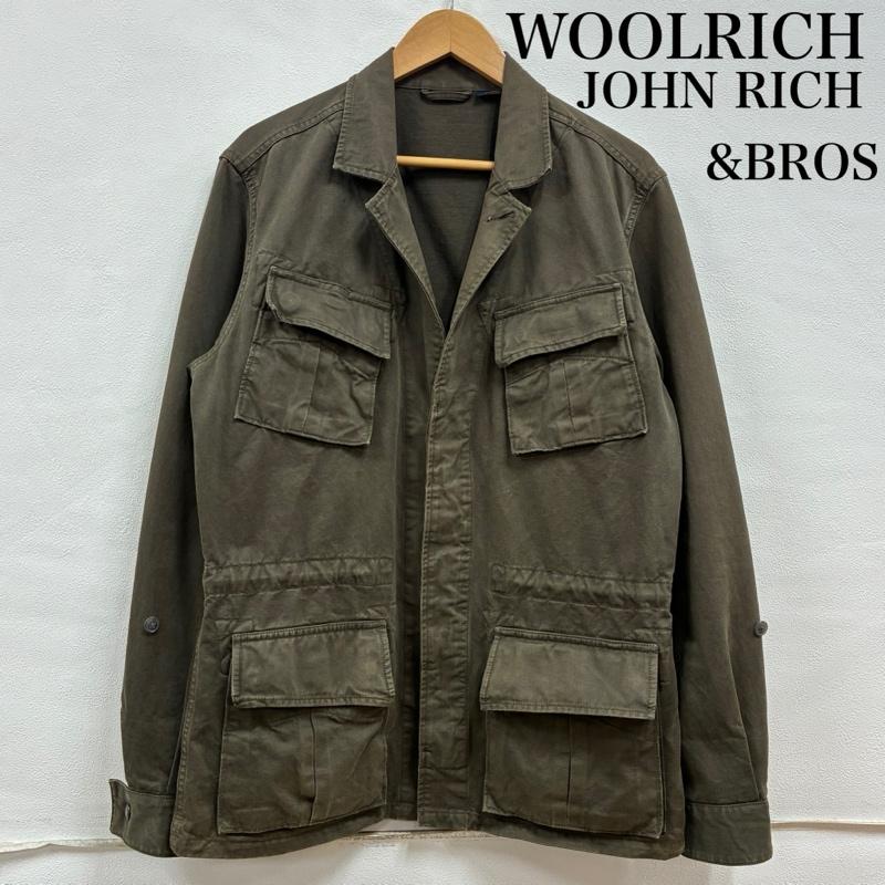 ウールリッチ WOOLRICH ジャケット、上着 ジャンパー、ブルゾン JOHN RICH & BROS ミリタリー サファリ ファティーグ ジャケット 製品洗い ウォッシュ加工 S ダメージ加工 カーキ / カーキ / khaki メンズ USED 古着 中古 50134381