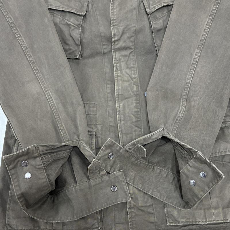 ウールリッチ WOOLRICH ジャケット、上着 ジャンパー、ブルゾン JOHN RICH & BROS ミリタリー サファリ ファティーグ ジャケット 製品洗い ウォッシュ加工 S ダメージ加工 カーキ / カーキ / khaki メンズ USED 古着 中古 50134381