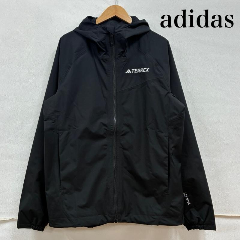 アディダス adidas ジャケット、上着 ジャンパー、ブルゾン テレックス マルチ 2層構造 RAIN. RDY ジャケット JN8804 マウンテン パーカー L ワンポイント X ロゴ、文字 X プリント 黒 / ブラック / black X 白 / ホワイト / white メンズ USED 古着 中古 50134386
