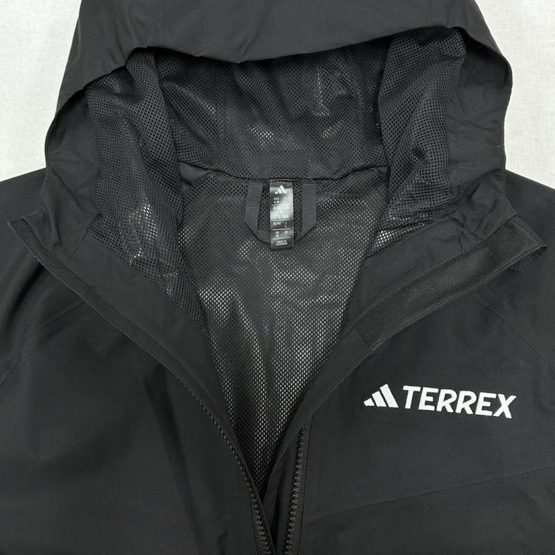アディダス adidas ジャケット、上着 ジャンパー、ブルゾン テレックス マルチ 2層構造 RAIN. RDY ジャケット JN8804 マウンテン パーカー L ワンポイント X ロゴ、文字 X プリント 黒 / ブラック / black X 白 / ホワイト / white メンズ USED 古着 中古 50134386