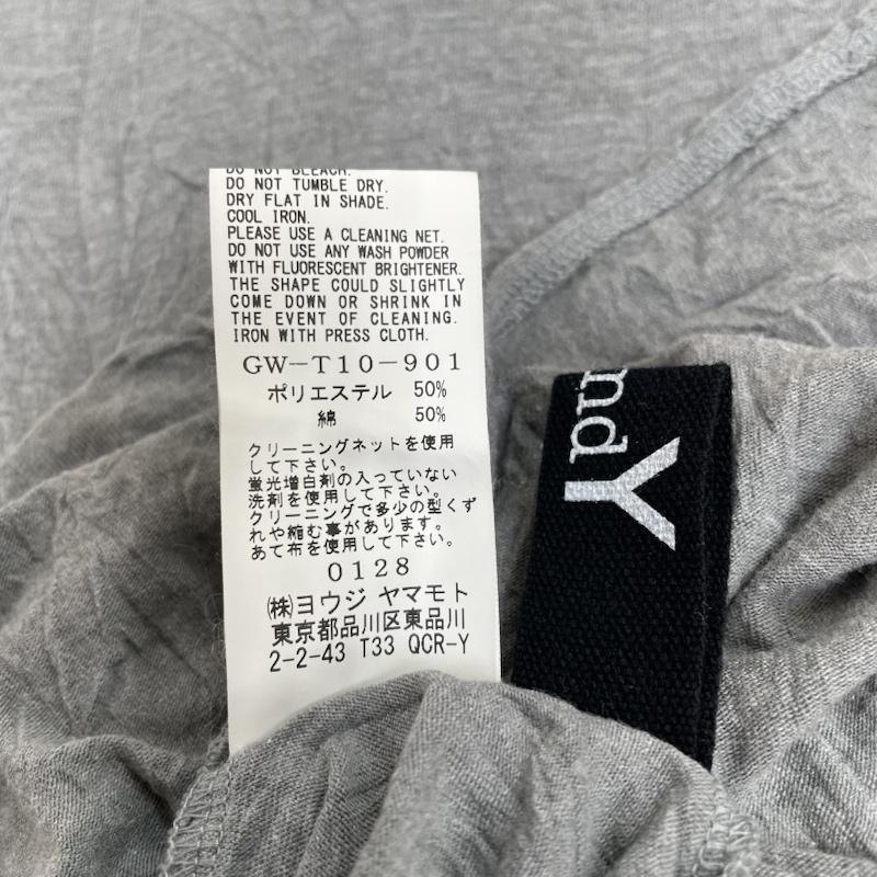 グラウンドワイ Ground Y Tシャツ 半袖 半袖 Tシャツ チュニック丈 クルーネック シャツ カットソー シワ加工 ロング丈 GW-T10-901 1 無地 灰 / グレー / gray メンズ USED 古着 中古 50134400