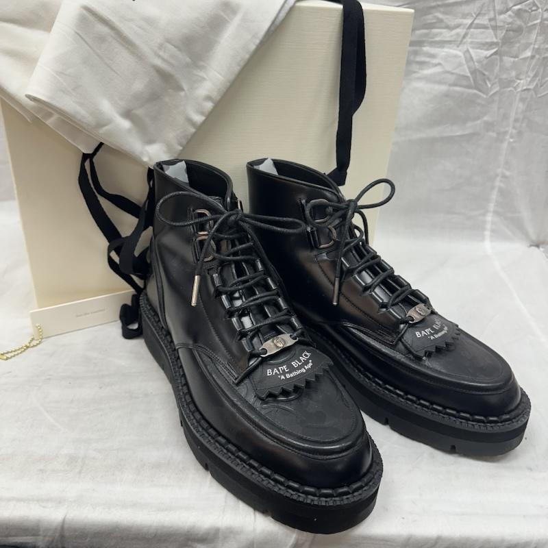 アベイシングエイプ A BATHING APE ブーツ 一般 BBK BO FTCBB1M F BAPE BLACK × FOOT THE COACHER レザー ブーツ US：7 黒 / ブラック / black メンズ USED 古着 中古 50134415