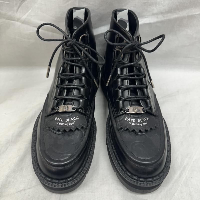 アベイシングエイプ A BATHING APE ブーツ 一般 BBK BO FTCBB1M F BAPE BLACK × FOOT THE COACHER レザー ブーツ US：7 黒 / ブラック / black メンズ USED 古着 中古 50134415