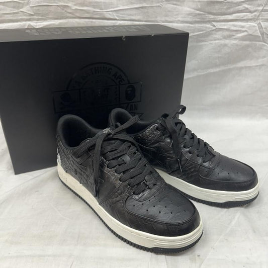 アベイシングエイプ A BATHING APE スニーカー スニーカー 1J23191901 Neighborhood × Bapesta Black Crocodile & Ostrich ネイバーフッド ベイプスタ スニーカー US：8.5 黒 / ブラック / black メンズ USED 古着 中古 50134416