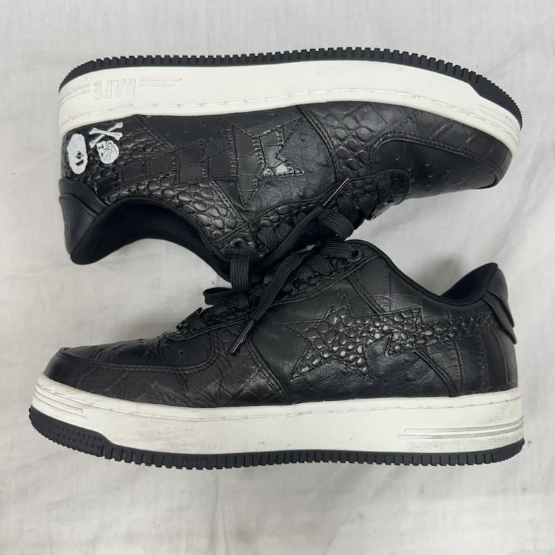 アベイシングエイプ A BATHING APE スニーカー スニーカー 1J23191901 Neighborhood × Bapesta Black Crocodile & Ostrich ネイバーフッド ベイプスタ スニーカー US：8.5 黒 / ブラック / black メンズ USED 古着 中古 50134416