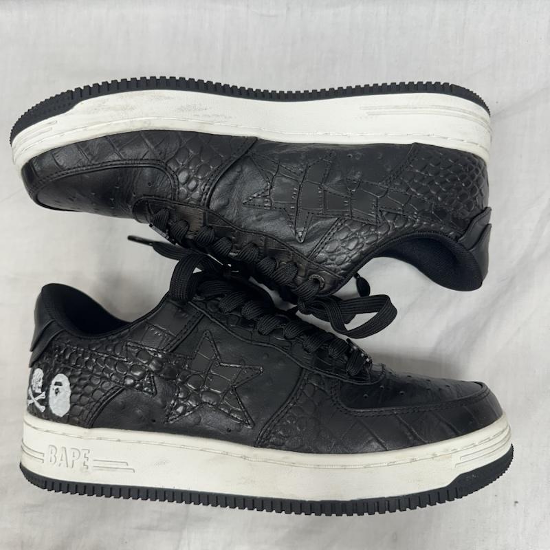 アベイシングエイプ A BATHING APE スニーカー スニーカー 1J23191901 Neighborhood × Bapesta Black Crocodile & Ostrich ネイバーフッド ベイプスタ スニーカー US：8.5 黒 / ブラック / black メンズ USED 古着 中古 50134416
