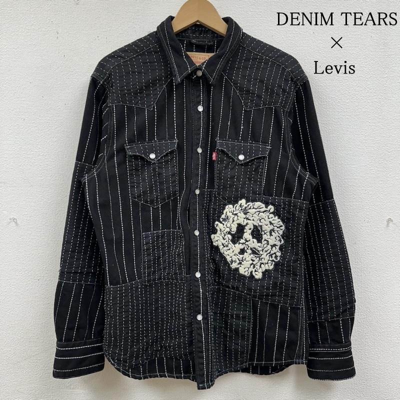 デニムティアーズ DENIM TEARS シャツ、ブラウス 長袖 Levis ストライプ ステッチ スナップボタン パッチワーク ウエスタン シャツ L 黒 / ブラック / black メンズ USED 古着 中古 50134446