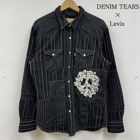 デニムティアーズ DENIM TEARS シャツ、ブラウス 長袖 Levis ストライプ ステッチ スナップボタン パッチワーク ウエスタン シャツ L 黒 / ブラック / black メンズ USED 古着 中古 50134446