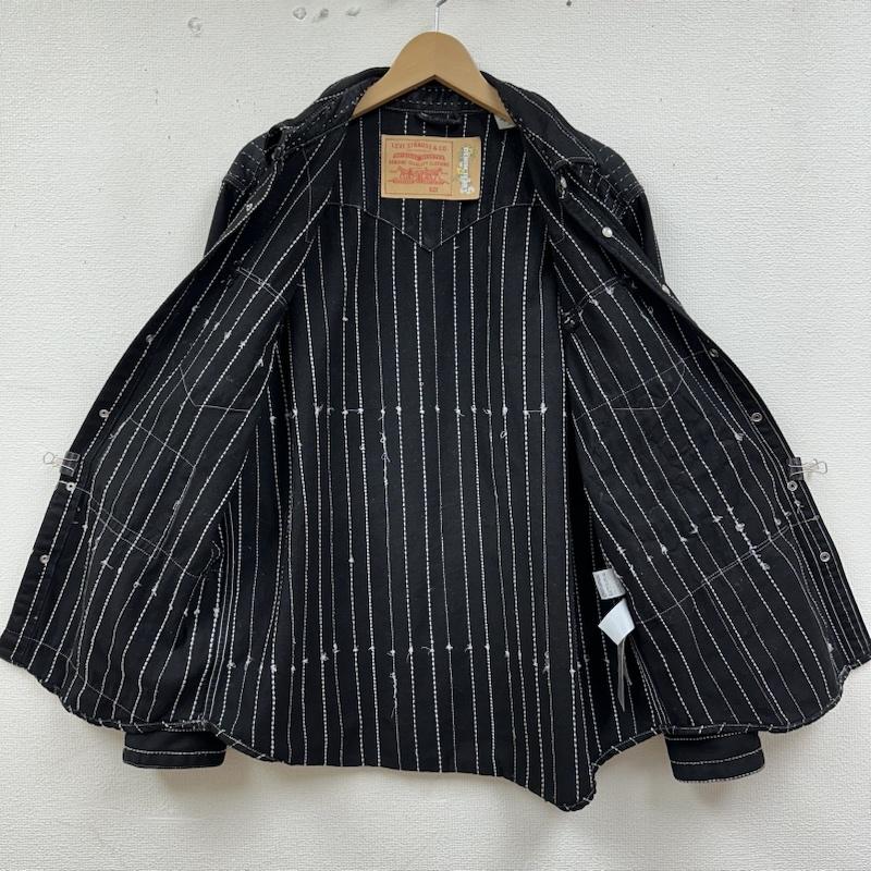 デニムティアーズ DENIM TEARS シャツ、ブラウス 長袖 Levis ストライプ ステッチ スナップボタン パッチワーク ウエスタン シャツ L 黒 / ブラック / black メンズ USED 古着 中古 50134446