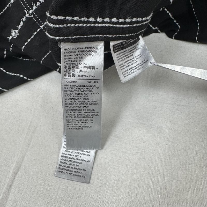 デニムティアーズ DENIM TEARS シャツ、ブラウス 長袖 Levis ストライプ ステッチ スナップボタン パッチワーク ウエスタン シャツ L 黒 / ブラック / black メンズ USED 古着 中古 50134446