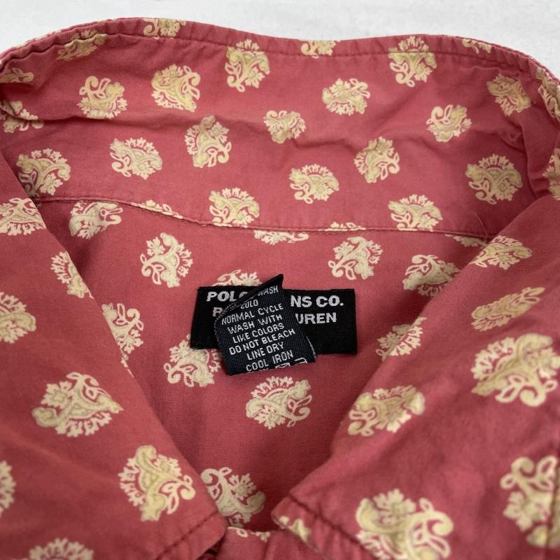 ポロ ジーンズ Polo Jeans Co. シャツ、ブラウス 半袖 90s 半袖 開襟 オープンカラー シャツ デザイン シャツ 総柄 プリント XL 総柄 X プリント 赤 / レッド / red メンズ USED 古着 中古 50134447