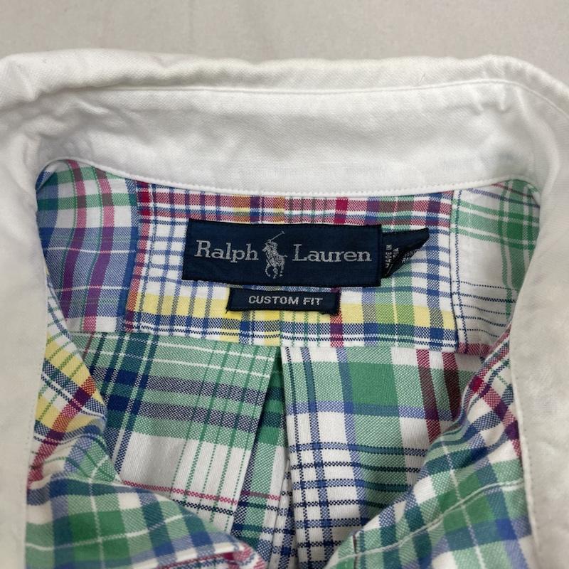 ラルフローレン RALPHLAUREN シャツ、ブラウス 長袖 90s 長袖 シャツ ブラウス ボタン ホースロゴ 刺繍 パッチワーク チェック柄 M ロゴ、文字 X 刺繍 X チェック マルチカラー / マルチカラー / multicolor メンズ USED 古着 中古 50134452